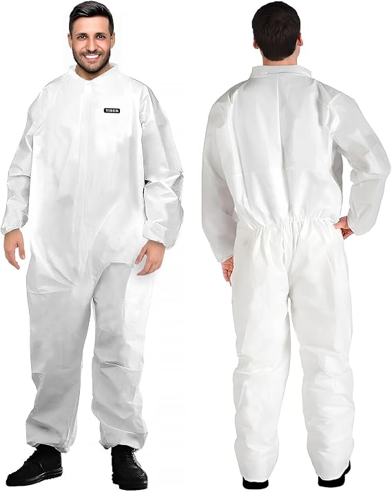Disposable Overall Protective Suits Full Body Protection Suits in 7 Sizes with Different Specifications & Durable PPSB Material & PE Film Safe