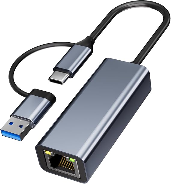 Vonxite USB C Ethernet Adapter 1000Mbps USB LAN Adapter Ethernet Adapter USB 3.0 to RJ45 1000Mbps Gigabit Network Adapter on Aluminium Compatible with Laptop/MacBook/Switch under Windows macOS etc.