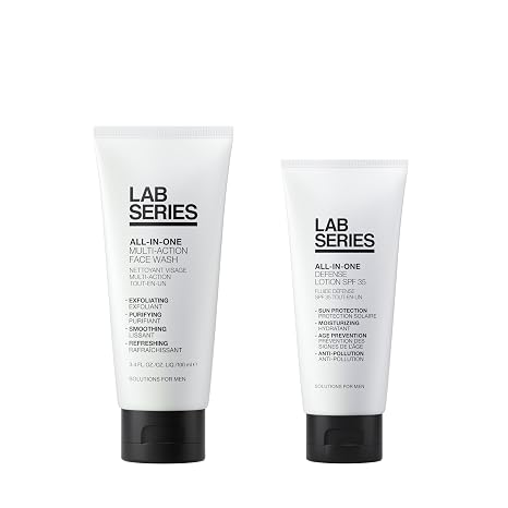 Lab Series Men's Daily Skin Care Set - All-In-One Duo Face Wash & Face Moisturizer with SPF 35