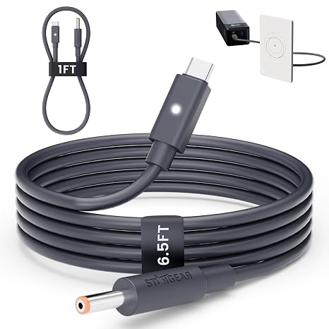 Starlink Router Mini Cable 2 Pack (1FT 6.5FT) USB C to DC Power Cable Compatible with Mini Router, Plug and Play PD 9V Compatible Replacement for Starlink Internet Kit