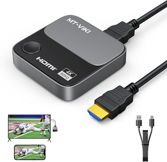MT-VIKI 4K Wireless HDMI Display Dongle Adapter, Wireless Transmitter, 4K@60Hz Input & Output, Streaming Media Video to Monitor from Mac iOS Android Windows, Support Airplay DLNA Miracast