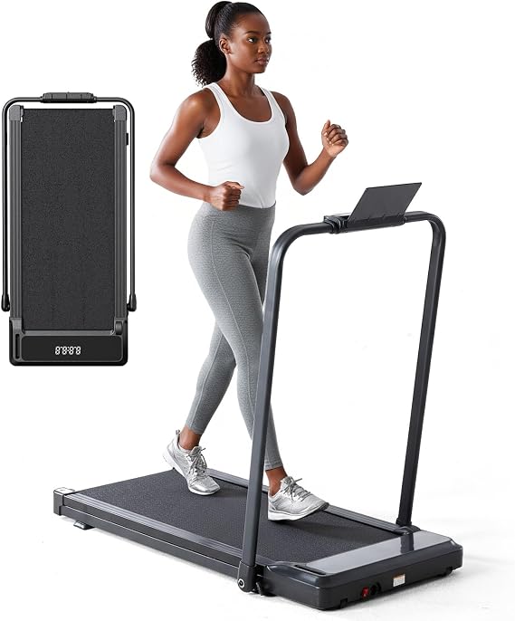 OLIXIS Under Desk Walking Pad Treadmill for Home Office Workouts | Compact Treadmill for Small Space, Portable Design, LED Display with Remote Control, Low Noise