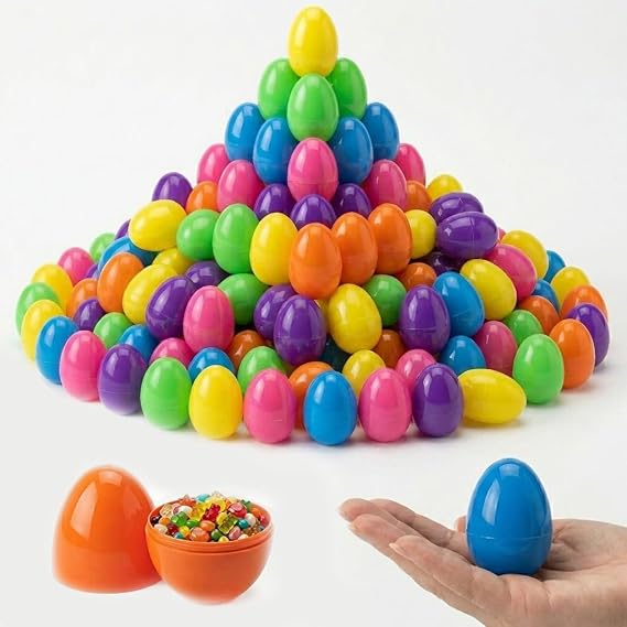 30-Pack 2.36" Plastic Easter Eggs, Fillable with Snap-Lock for Egg Hunt | 6 Colors, Fits candy, toys. Reusable decor, classroom prizes, kids games, DIY crafts, Easter Basket Stuffers, Party Favors