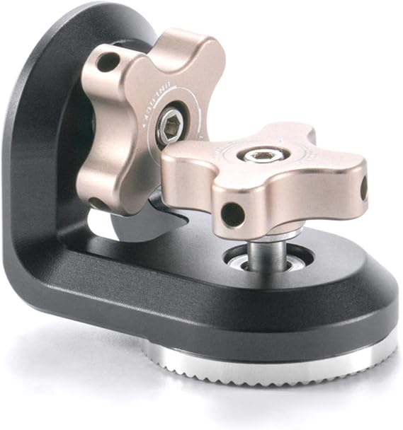 Tilta Right Angle Rosette Adapter to 1/4-20 with Locating Pins | Compatible with Nucleus Nano II Control Handle & Lightweight Shoulder Rig | Aluminum Alloy and Stainless Steel | Black | TA-RRA-1420