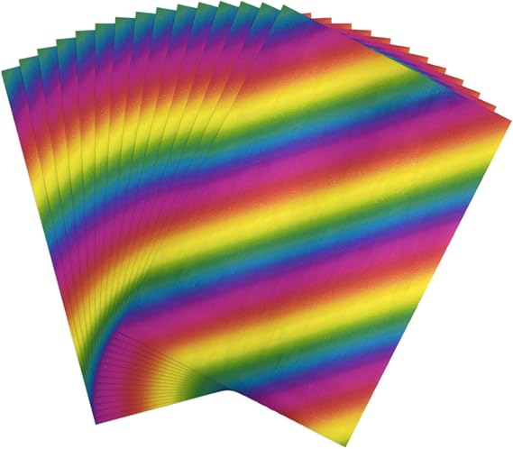 CYFUN DESIGN 50 Pieces Toner Reactive Foil for Laminator, 20x29cm/7.9x11.4inch Foil Paper for Toner Foiling Scrapbooking Craft Projects Card Making, Foil by Laser Printer and Laminator (Colorful)