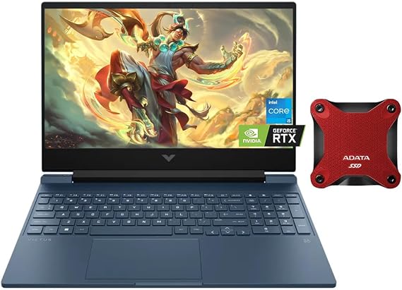 HP Victus 15 Gaming Laptop, 15.6" FHD 144Hz Display, Intel Core i5-12450H, NVIDIA GeForce RTX 3050, 16GB RAM, 512GB PCIe SSD + 512GB Portable SSD, Backlit Keyboard, Wi-Fi 6, Win 11 Home