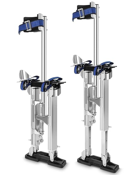 Drywall Stilts, 15''-23'' Drywall Stilts Adjustable Heights Aluminum Stilts | Sheetrock Drop Ceiling Painting Painter Taping or High Shrub Trimming