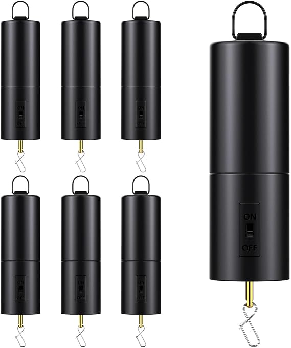 Therwen 6 Pcs Ornament Spinner Wind Spinner Motor, Black, Cylindrical