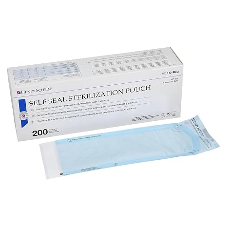 Henry Schein Self-Sealing Sterilization Pouches, 3.5" x 9", 800 Ct