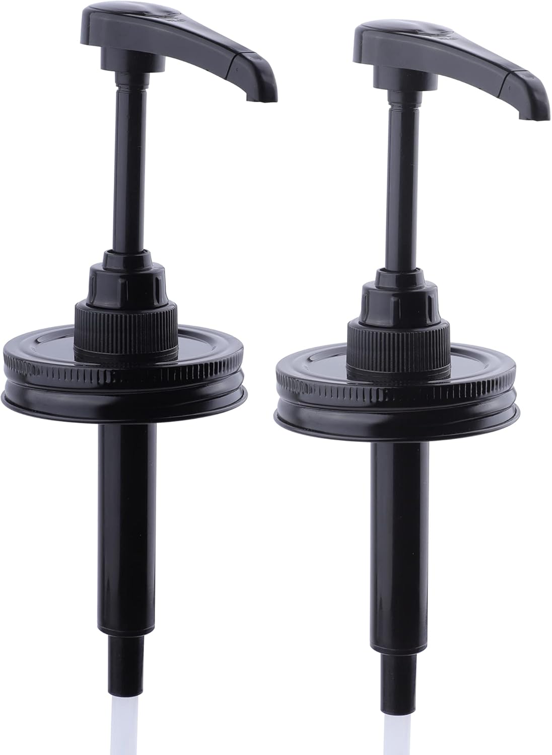Mason Jar Syrup & Sauce Honey Dispenser Pump Lids for Regular Mouth 2 Pack, Airtight & Leak-Proof Kitchen Food Grade Coffee Syrup Dispenser Pump Jar Not Included