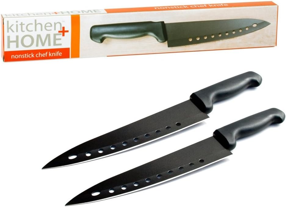 Kitchen + Home くっつかない 刺身包丁 8インチ ステンレススチール テフロン加工 多用途 シェフナイフ SE-009-2PK