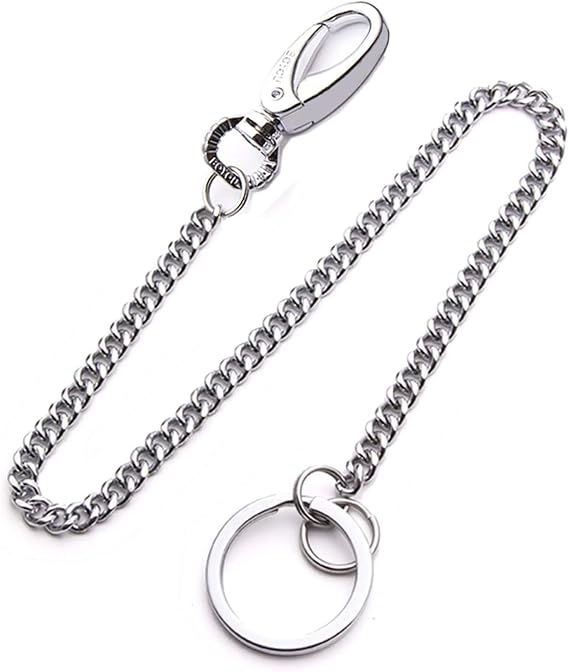 Key Chain, 38cm Long Heavy Duty Key Ring with Belt Clip For Men&Women | Punk Keyring with Chain for Biker Trucker, Trousers Chain Jeans Chain for Men, Women