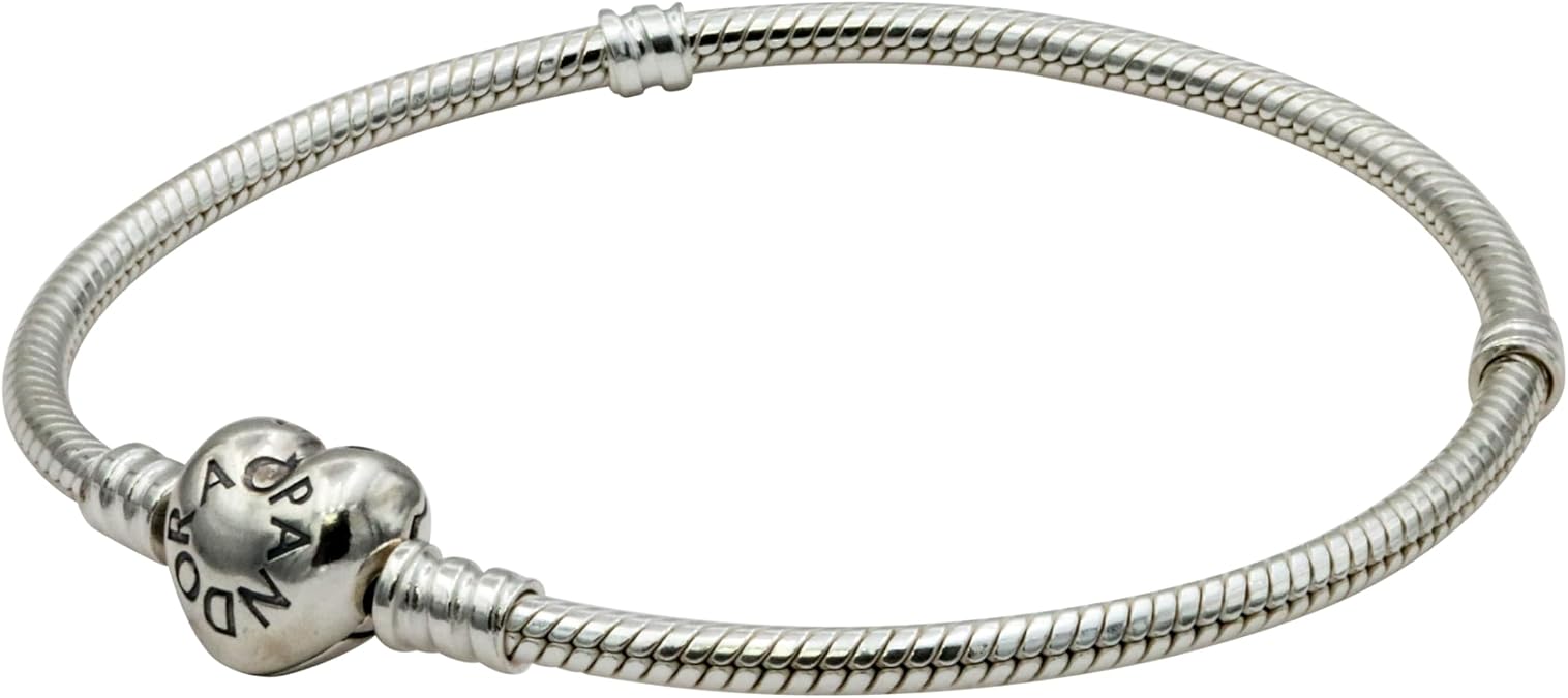 PANDORA 590719-21 Sterling Silver Heart Clasp Bracelet, 8.3"