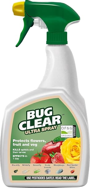 BugClear Ultra Spray 800ml | Ready-to-Use Plant-Based Aphid, Mite & Scale Killer | Organic-Approved Rapeseed Oil Formula | Fast-Acting 1-Day Results | Eco-Friendly 100% Recycled Bottle