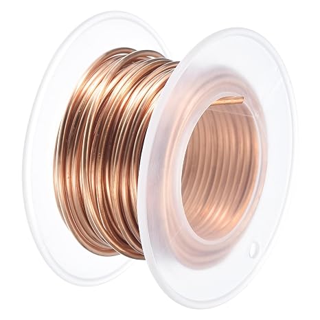 sourcing map Soft Copper Wire (14 Gauge, 16.4 FT), 99.9% Pure Bare Copper Wire 1.6mm Solid Craft Wire for DIY Crafting Gardening Decoration (5Meter)