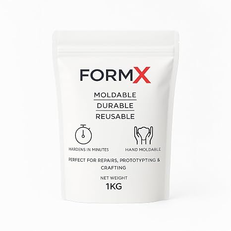 FormX Moldable Polymorph Pellets - (1kg) Resealable Pack - Hand-Moldable Thermoplastic for Repairs, Prototyping and Crafting - Durable, Reusable, Biodegradable