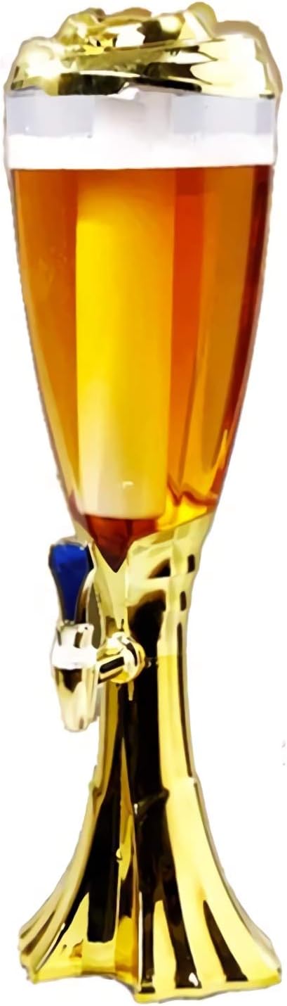 Beer Dispenser Tabletop Beer Dispenser Beverage Dispenser with Tap, Ice Tube and Lights, Beer Dispenser 3L, Shining Lights Beer Tower for Bar Party Restaurant KTV (B)