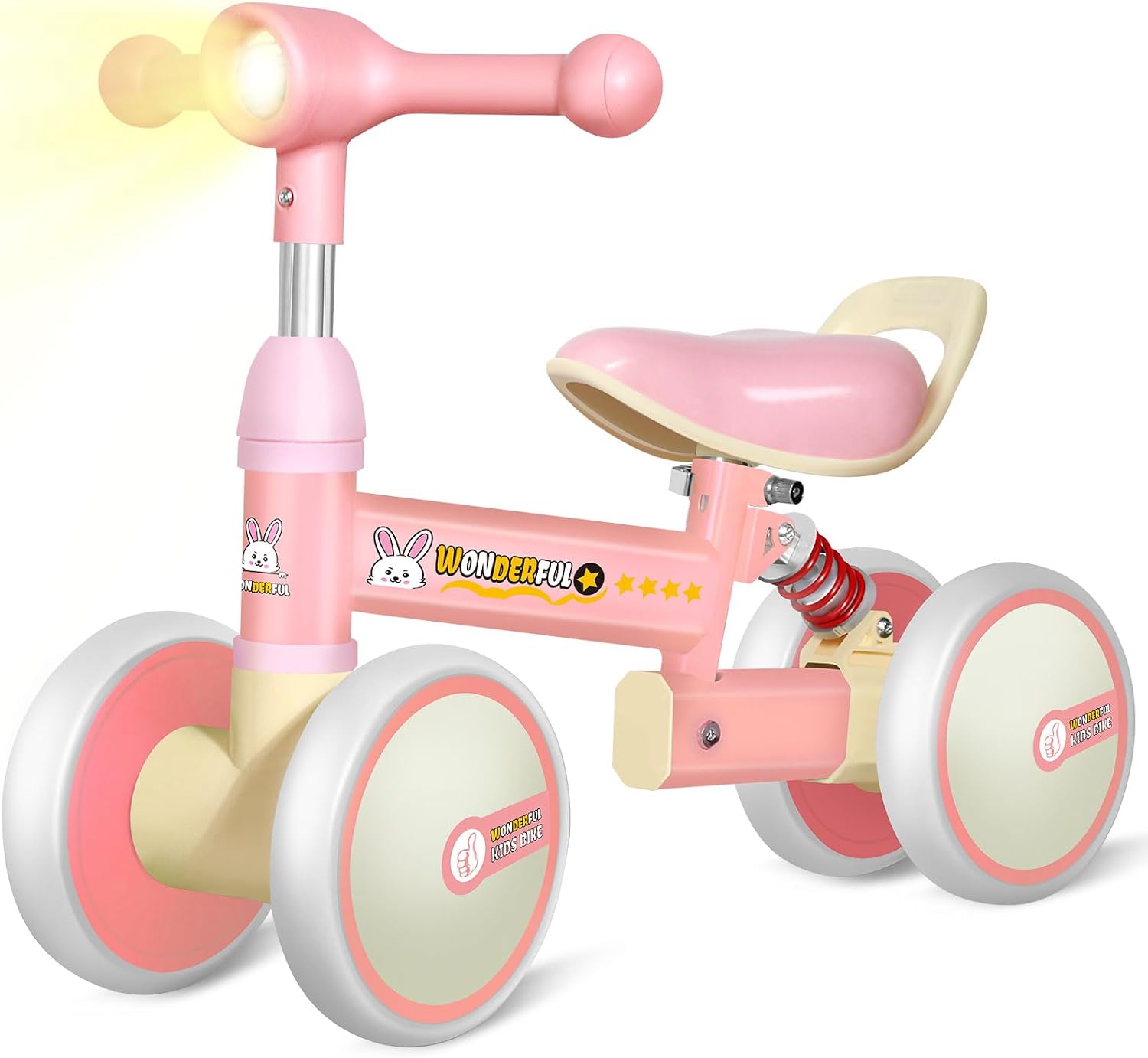 Baby Balance Bike - 4 Wheels, Seat for Kids, 2 Year Old