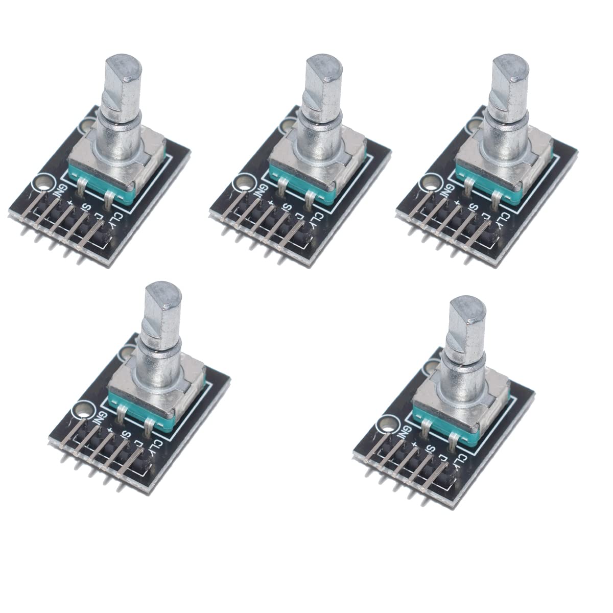Hailege 5pcs 360 Degrees Rotary Encoder Module Brick Sensor Switch Development Board KY-040