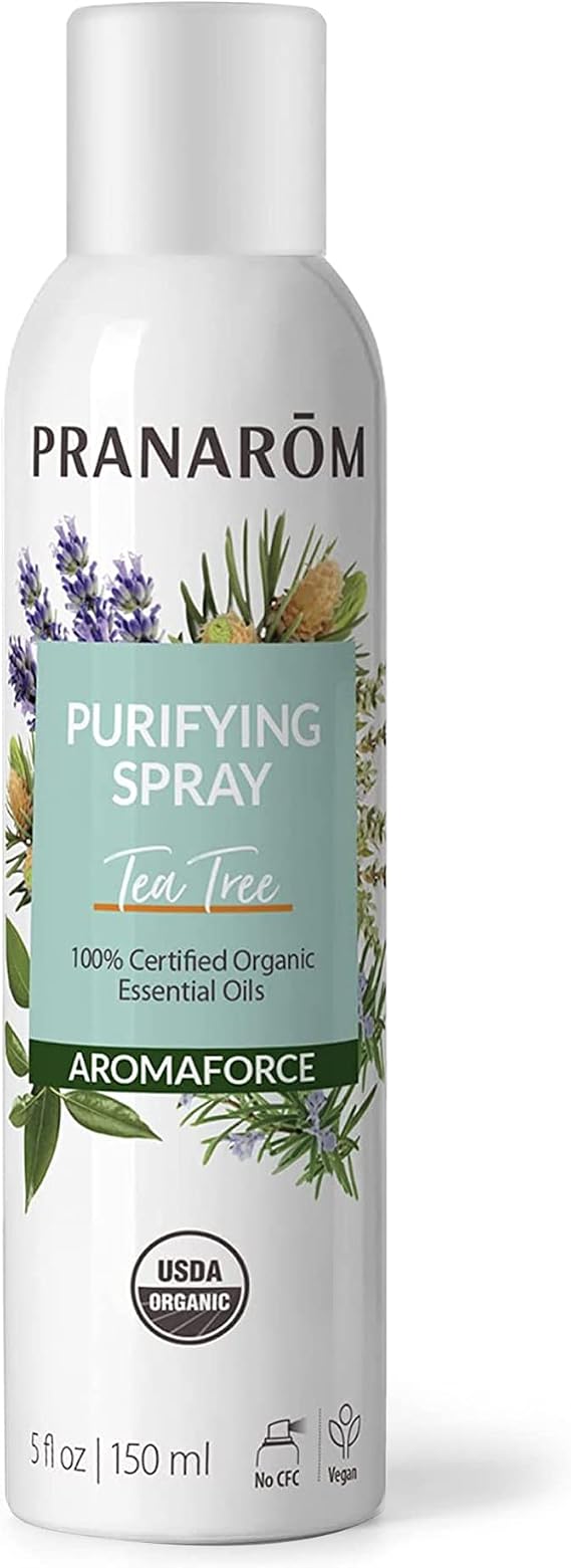 Pranarom Aromaforce Tea Tree Purifying Spray 150 ml | Tea tree, lavender, ho wood and pine blend. Non-aerosol mist purifies and freshens rooms naturally. Certified organic.