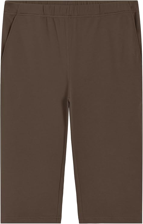Weintee Women's Plus Size Petite Cotton Knit Capris with Pockets