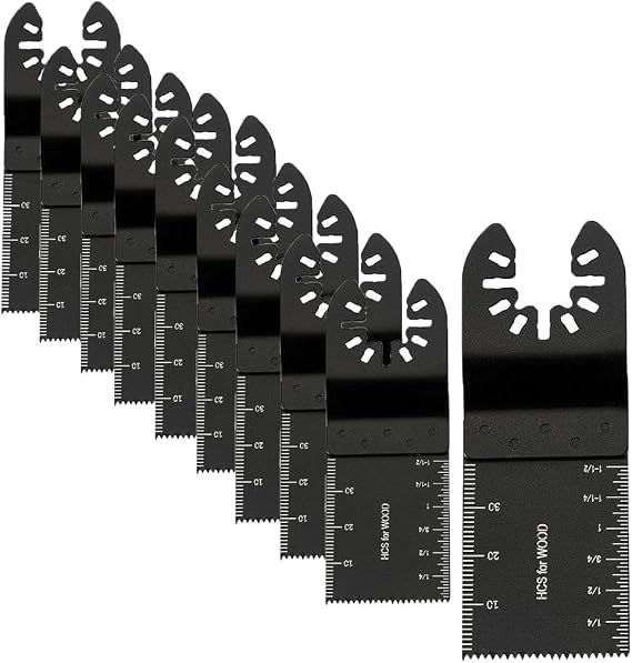10 Pcs Multi Tool Blades, Multitool Blades for Wood & Plastic, Universal Oscillating Quick Release Saw Blades Compatible with Dewalt, Milwaukee, Makita, Ryobi, Rockwell and More