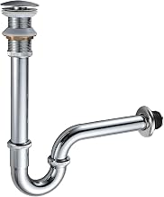 MENATT Bathroom Basin Sink Stopper U Shape Bottle Trap, Adjustable Height 1-1/4 inch Slip Inlet Drain, Sink Waste Drain P Trap Set No Overflow, Chrome