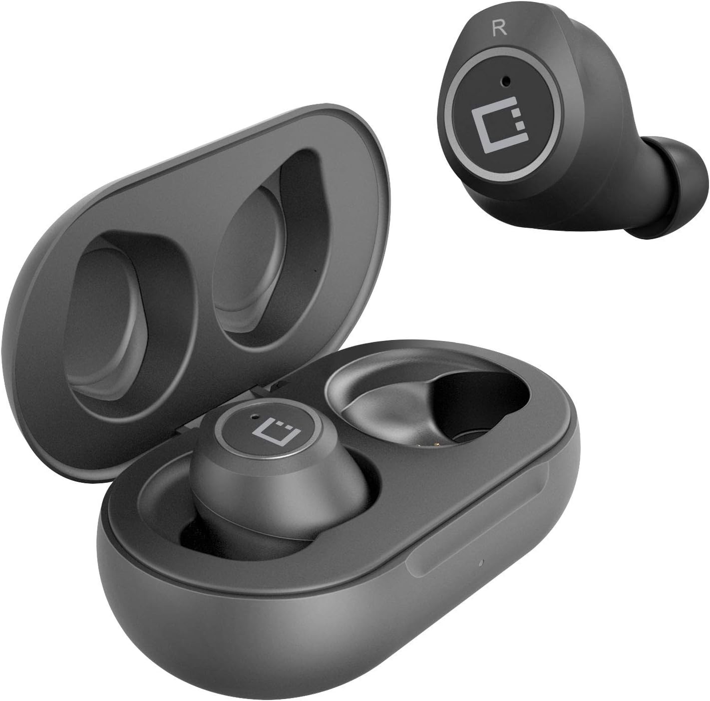 Wireless V5 Bluetooth Earbuds Compatible with ZTE Axon 7 Mini with Charging case for in Ear Headphones. V5.0 Black