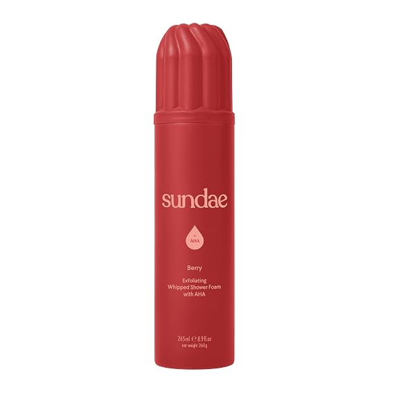 sundae Exfoliating Whipped Shower Foam Berry Foaming Body Wash 8.9 oz.
