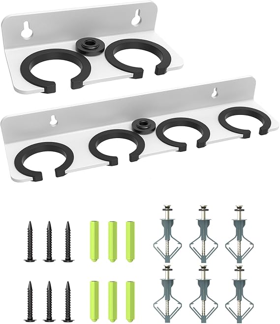 2-Slot White Multi Microphone Holder + 4-Slot White Multi Microphone Holder