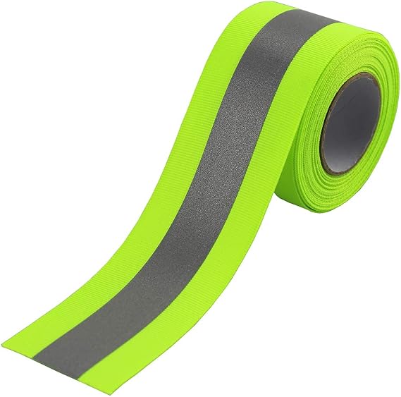 Silver Reflective Tape Sew On for Chothing Safety Fabric Webbing Trim Strip 5cm x 5meter (Green)
