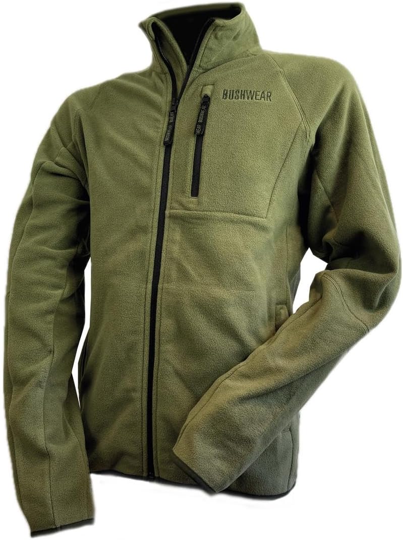 BushWear Brocket Fleece Jacket – 180gsm Anti-Pilling Outdoor Fleece with High Collar, Extended Back & Multiple Zipped Pockets – Classic Country Style Warm Mid Layer for Shooting, Hiking & Walking
