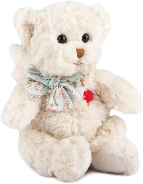 GABRIEL Teddy Bear Plush Toy with Tie, 25cm Soft Cuddly Stuffed Animals