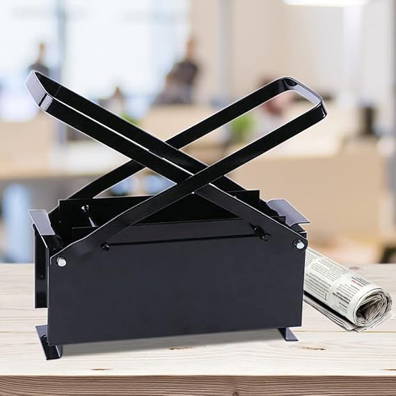 Press Paper Log Maker,Brick Briquette Maker Paper Log Fire Free Eco Recycle Newspaper Fuel Block (Black)