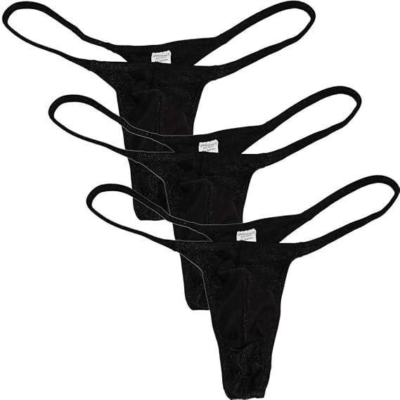 Men's Micro Thong Drawing String Mini Bikini Guys Underwear Narrow Pouch Male Shiny T-Back Lingerie