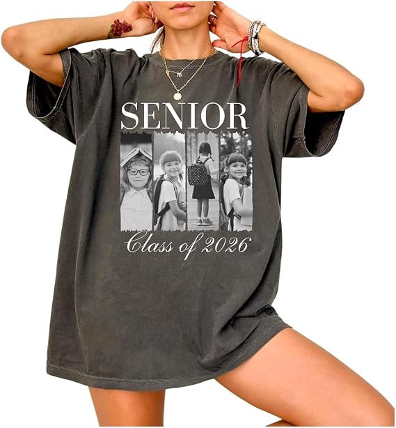 Custom Photo Senior 2026 Shirt, Back to School Vintage Photo Shirts, Class of 2026, Graduation Tee, High School Senior