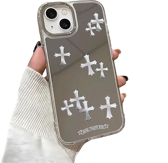 Casechics Compatible with iPhone 12 Pro Max Case,Cross,White