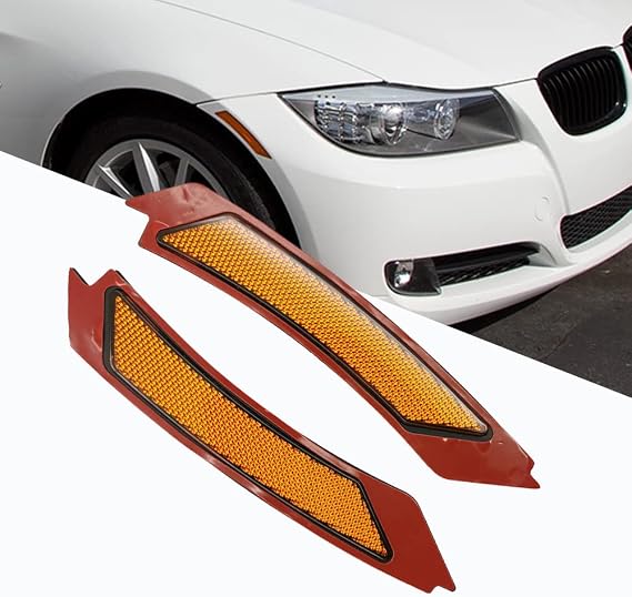 Compatible with BMW E90 E91 LCI 2009 2010 2011 4 Door Sedan Side Marker Lamps Bumper Reflector(Amber Lens)