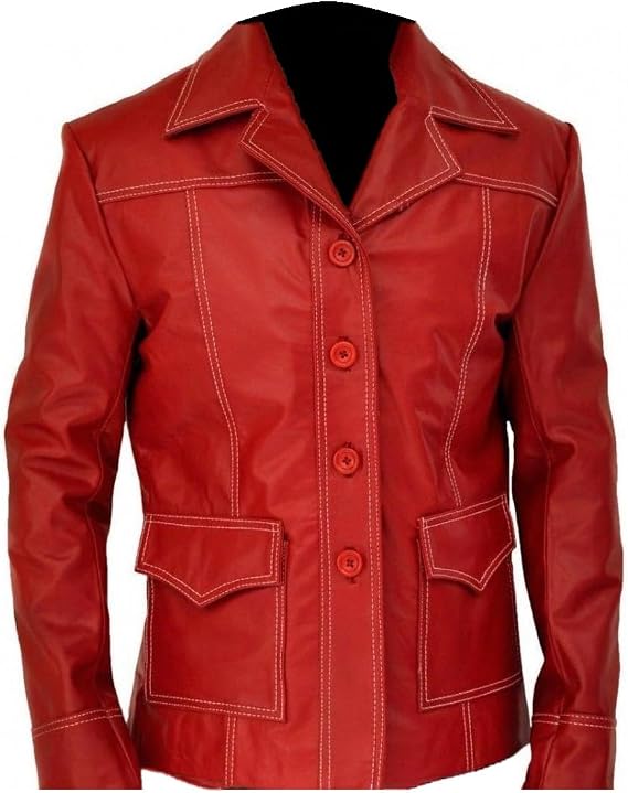 Mens Stylish Fight Red Leather Jacket Club Casual Wear for Men