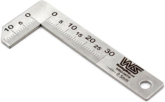 W.S Chamfer Gage Chamfering Ruler External Chamfered Inspection Tool Chamfering Gauge Stainless Steel 0-30mm
