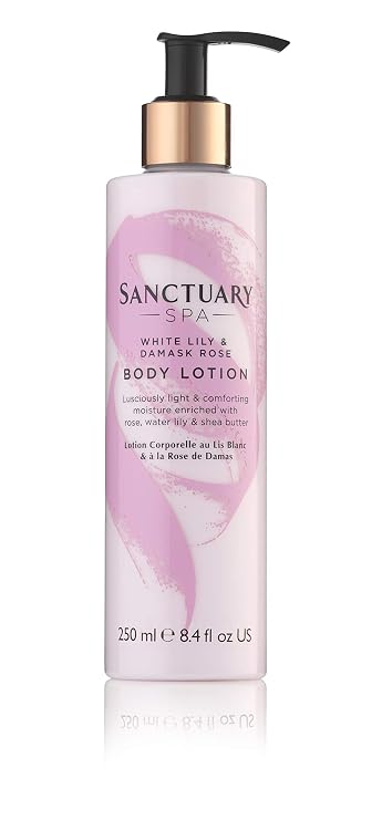 Sanctuary Spa Body Lotion White Lily and Damask Rose Body Moisturiser, 250 ml