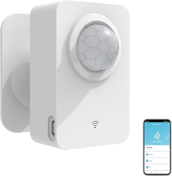 SENCKIT Smart Wi-Fi Motion Sensor: Wireless PIR Motion Detector with App Notification Alert and Large Area Detection, Battery or USB Powered, Contact Sensor for Home Security & Smart Home Automation