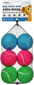 Petkin 6 Tennis Balls-Blue/Pink/Green