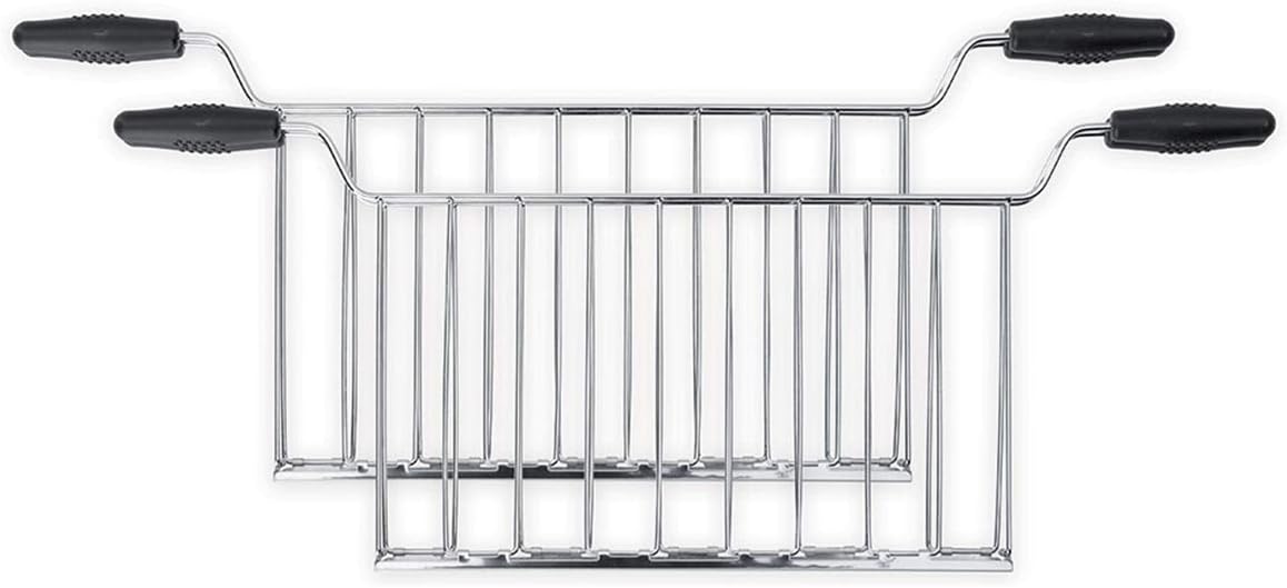 SMEG TSSR02 Sandwich Rack Set 2-Piece Stainless Steel Toasting Cages with Anti-Heat Handles Compatible with SMEG TSF02 4-Slice Toasters
