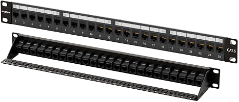 FGB 10Gbps Patch Panel 24 Port, Cat6 Patch Panel UTP, 1U