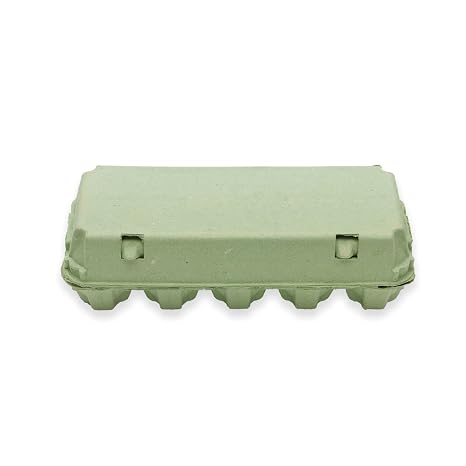 EcoPack of 10 Egg Boxes for Chicken Eggs in Sizes S M & L - Biodegradable - Space-saving Stackable Egg Cartons - Green - Pack of 20