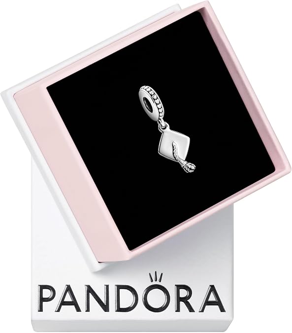 PANDORA Graduation Cap Dangle Charm - Hand-Finished Keepsake - Jewelry for Women with Gift Box - Compatible Moments Charm Bracelets