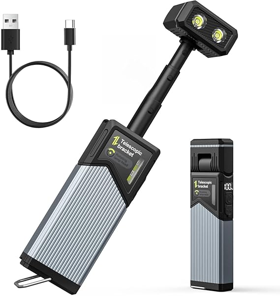 Orbecco Arbeitsleuchten Akku, 270° Drehbare Led Arbeitsleuchte mit 4 Beleuchtungsmodi, Magnetisch Werkstattlampe IP44 Wasserdicht Taschenlampe für Autoreparatur Camping Wandern Notfall Werkstatt