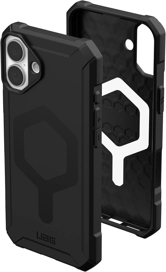 URBAN ARMOR GEAR UAG Designed for iPhone 16 Plus Case 6.7" Essential Armor - Compatible with MagSafe Charging Rugged Slim Sleek Shockproof Anti-Slip Military Grade Protective Cover, Black
