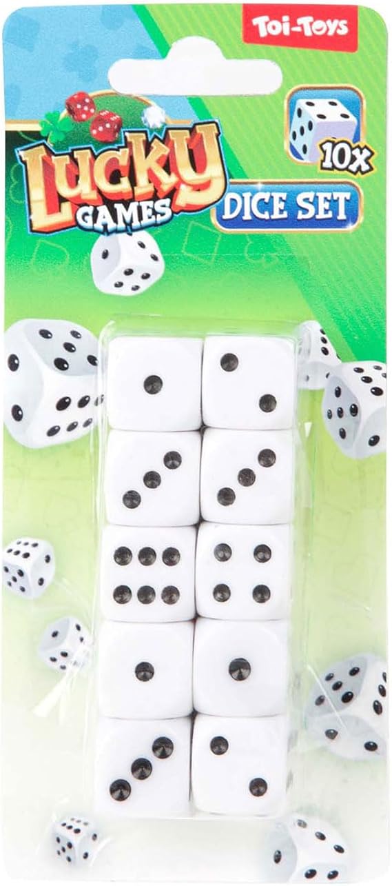 Toi-Toys dice game set Lucky Games on card 10 pieces